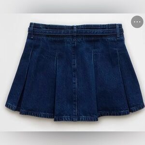 AE Cotton Pleated Denim Mini Skort American Eagle